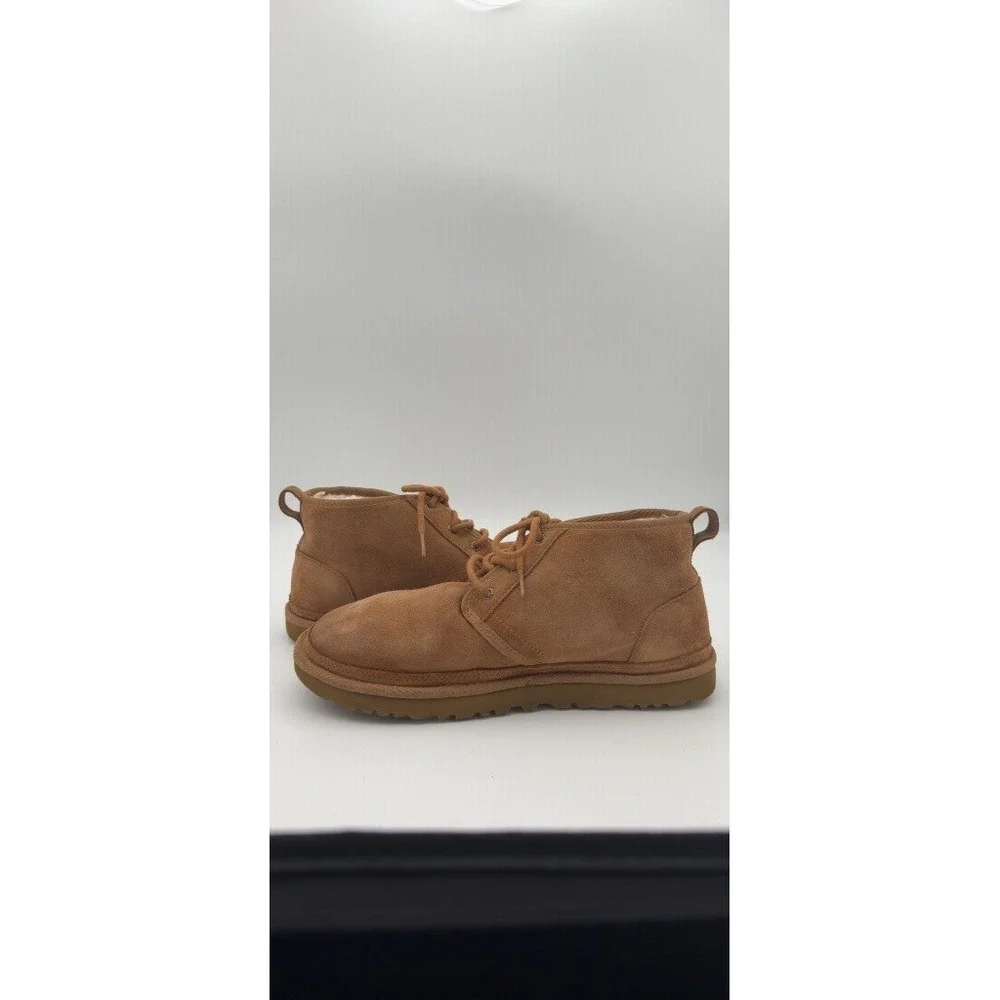 UGG Neumel Chestnut Suede Shearling Chukka Boots Lace Up